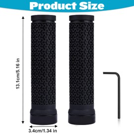 Bike Handlebar Grips, 2 PCS Rubber Mountain Bike Grips Bicycle Handlebar Grips Lock On with 1 Pair of Allen Wrench, Anti-Slip Handle Bar Grips for Bike Scooter BMX MTB Kids Bikes