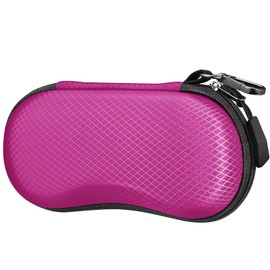 Fintie Glasses Case Sunglasses, EVA Scratch-Resistant Sunglasses Case Hard Case with Carabiner Large Glasses Case for Women Men Outdoor Sports Glasses Cycling Glasses, fuchsia