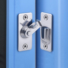 dingchi Door Hasp Latch 90 Degree, Stainless Steel Safety Angle Locking Latch for Push/Sliding/Barn Door, Satin Nickel