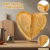 Sepnoic Prayer Bowl Heart Shaped, Prayer Bowl Wooden with Cross,