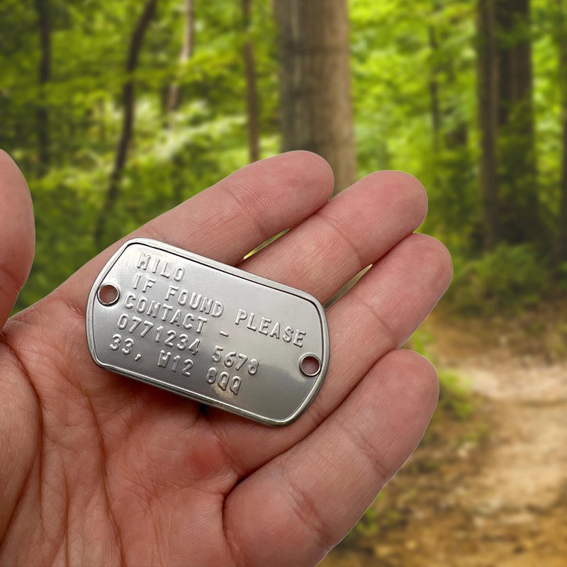 Pet Finder Lost ID TAG 2 Hole Design Military Army