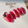Hot Hot Pink Handmade Nail Tips - Long Oval /
