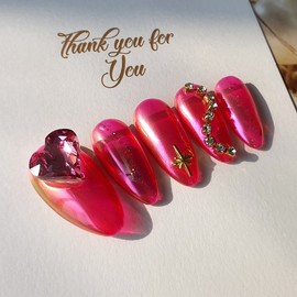 Hot Hot Pink Handmade Nail Tips - Long Oval / 핫 핫핑크 수제네일팁 - 롱오벌