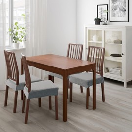 KELUINA Diamond Grid Jacquard Waterproof Chair Seat Covers for Dining Room Stretch Chair Seat Cushion Protective Covers Dining Room Kitchen Chair Covers (Light Grey, 6 Slips)