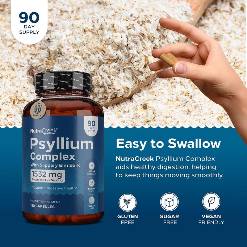 NutraCreek Psyllium Complex | 11-Ingredient Psyllium Husk Capsules with Psyllium