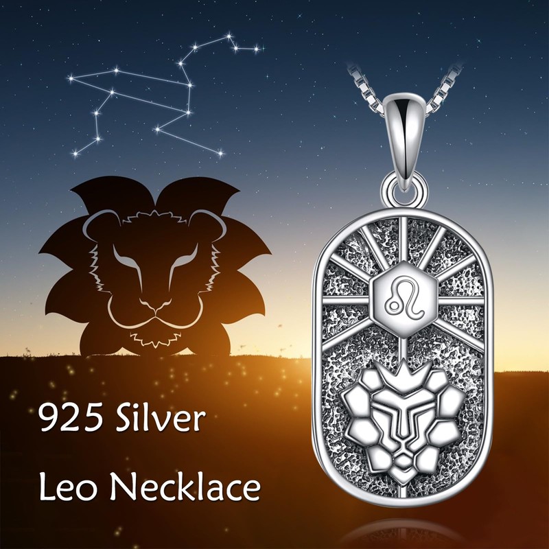 Leo Necklace for Women 925 Sterling Silver Zodiac Sign Constellation
