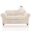 PrinceDeco Couch Cover Velvet Plush Sofa Covers for 2 Cushion