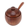 Wood Spice Jar Sugar Bowl Salt Box Seasonings Storage Container