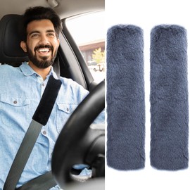 2 Pack Soft Car Seat Belt Pad Cover, Universal Car Safety Seat Belt Strap Shoulder Pad for Adults Kids Women & Men, Seatbelt Protector Cover Pads for Sedan SUV Trucks (Grey)