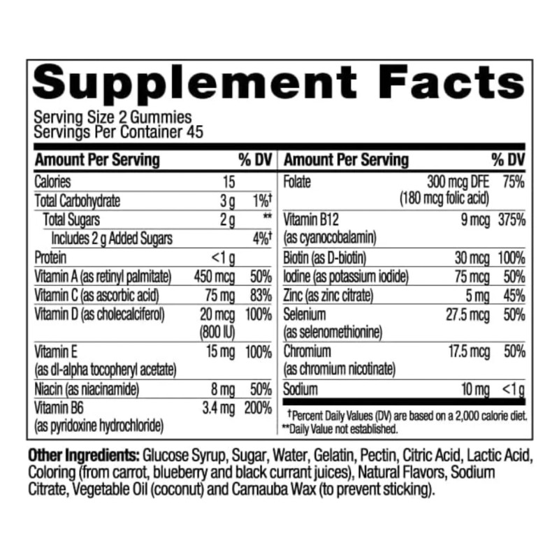 Multivitamínico Para Hombres Olly 90 Gomitas Vitaminas A C D