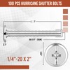 Blulu 100 Pcs 1/4"-20 Hurricane Shutter Bolts, Sidewalk Screws Bolts,