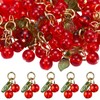 LEGENTLISUR 40Pcs Cherry Charms Pendants 3D Acrylic Charms with Loop