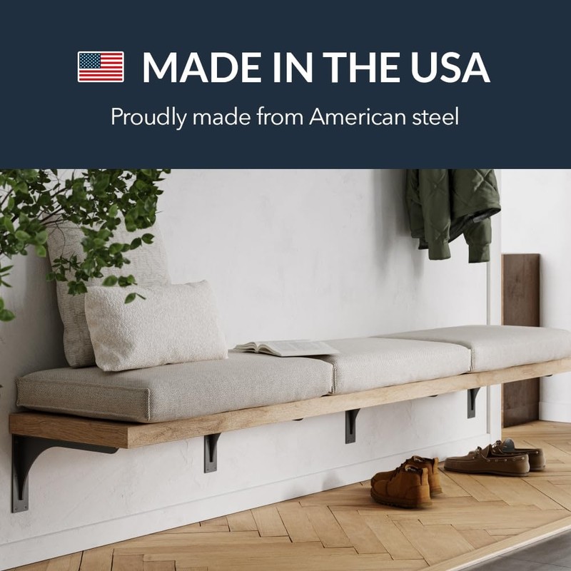 IRONSUPPORTS.COM Iron Supports Front Mount Heavy-Duty Bench Bracket - Wall