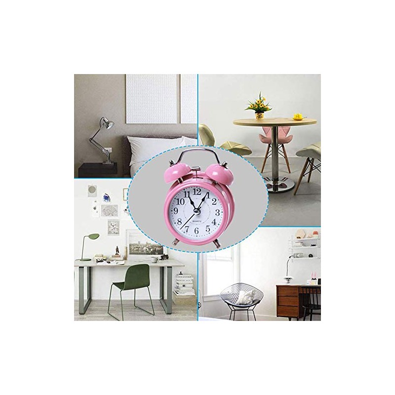 Danse Jupe 3" Twin Bell Loud Alarm Clock Round Backlight