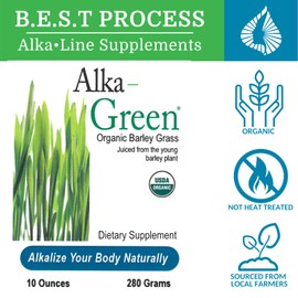 Morter HealthSystem Alka•Green Powder (3 Pack) Best Process Alkaline — Nutrient Dense Organic Barley Grass Supplement — Natural Source of Enzymes & Amino Acids