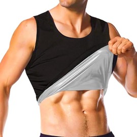 Everfion Sauna Vest for Men Waist Trainer, Sleeveless Mens Sweat Sauna Suit Shirt Compression Tank Top