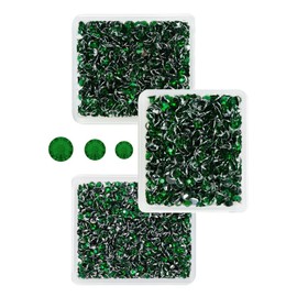 qiipii Emerald Green Crystal Resin Rhinestones for Crafting Dark Green Flatback Stones 3mm 4mm 5mm Non-Hotfix Stones Diamonds Crystals Gems Charms for Nails Face Eyes Makeup Body Tumblers DIY Crafts