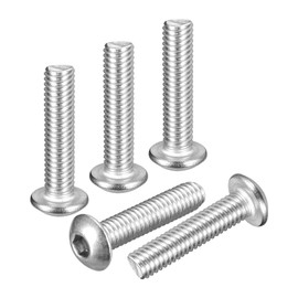 DTGN M4-0.7x18mm Button Head Socket Cap Screws - 100Pack - Good for Road Bicycle, Mountain Bike, Auto, Motorcycle - 304 Stainless Steel Whitewashed - Hex Socket Drive Fasteners