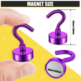 NOBEFY Strong Magnetic Hooks, 20 Pack Magnet Hooks for Hanging, 30 LBS Metal Magnetic Hook for Refrigerator, Small Magnets with Hook for Fridge, Wall, Kitchen, Classroom, Cabins, Grill, Office