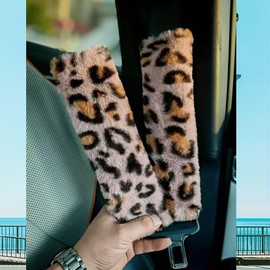 LOTEZAVA Auto Seat Belt Cover Leopard 2-Pack for Car Universal Soft Car Seat Belt Pads Cover for Shoulder Pad Car Accessories (leopard)