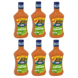 Kraft Zesty Italian Salad Dressing 24 oz  Family Size - Tangy  Dressing (6-Pack)