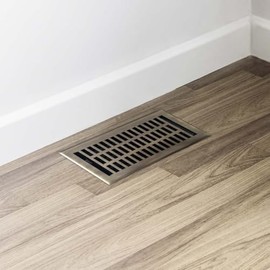 Empire Register Co, Vent Cover - 4x10 inch, Modern Contemporary Design, Antique Brass Finish, Heavy Duty Floor Vent Covers, Metal Damper Attached. Vent Covers for Home Floor only.