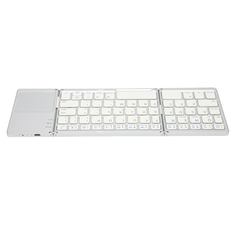 Foldable Bluetooth Keyboard 63 Keys Metal Ultra Thin Mini Folding