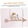 Mipcase 3sets His and Hers Wedding Chair Sign Decor for