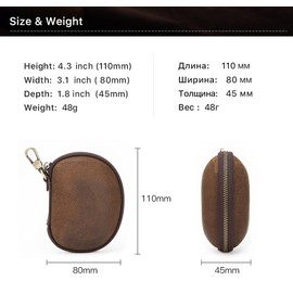 CONTACT'S FAMILY Folding Glasses Case, Foldable Sunglasses Leather Case, Portable Storage Case, Multi-functional Storage Travel Mini Pouches for Man and Women (Coffee)