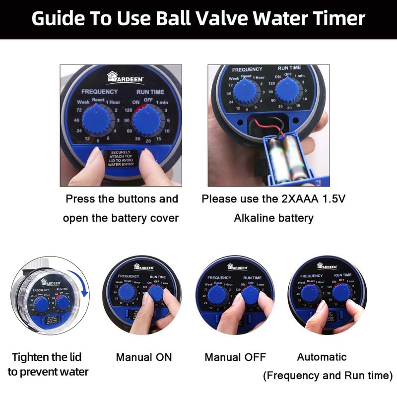 Yardeen Water Timer for Hose,Programmable Outdoor Faucet Sprinkler Timer Single