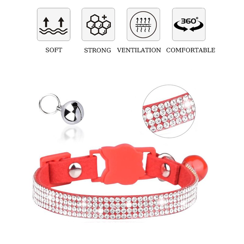 Solmoony Breakaway Cat Collars with Bell,Adjustable Safe Kitten Collar,Cat Collars