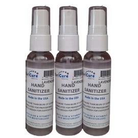 KeriCure Super Moisturizing Hand Sanitizer Spray, 3 PACK, with Organic Lavender and Peppermint Essential Oils, Woman Owned Small Business, Made in the USA