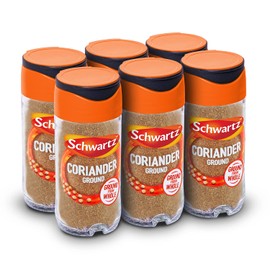 Schwartz Ground Coriander 24 G | Jar | Pack of 6 | Warm Aroma & Citrusy Taste, Floral Undertones | Versatile Spice | Ideal for Indian and Mexican Cuisines | Perfect for Curries, Soups, and Rice Dishes