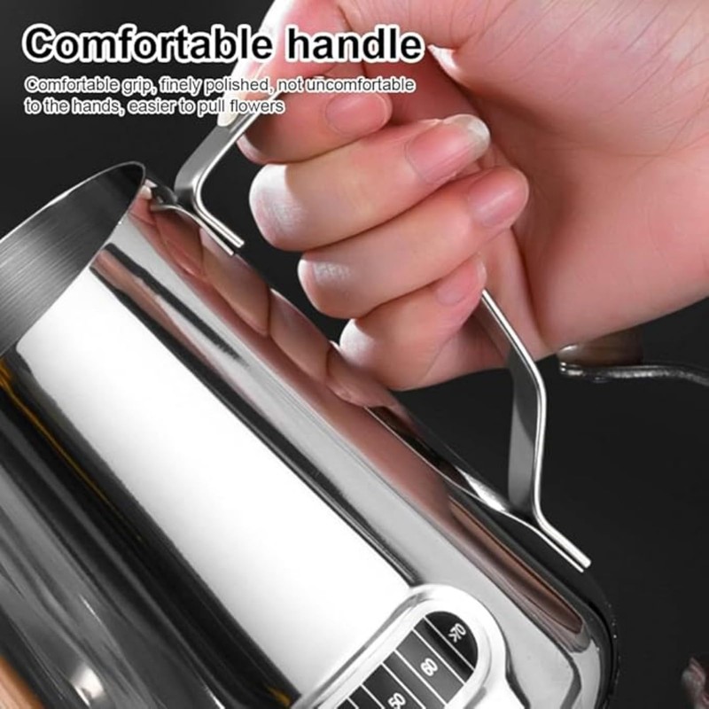 RODISHOMM 600ml Milk Frothing Pitcher with Temperature Control, Stainless Steel