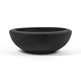 ARBORA 21" Santorini Bowl Polyresin Indoor and Outdoor Planter with Classic Black Finish - Durable, Weatherproof, Lightweight, Large Plant Pot for Patio, Garden, Deck, Entryway