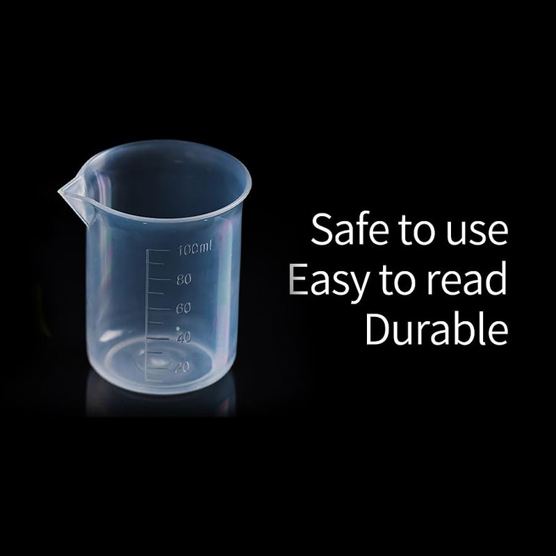 4 Pack 100ml Transparent Measuring Cups Measuring Jugs, Graduated Beaker