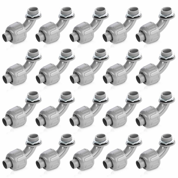 (20 Pack) Yariwiz 1/2 Plastic Liquid Tight Conduit 90 Degree