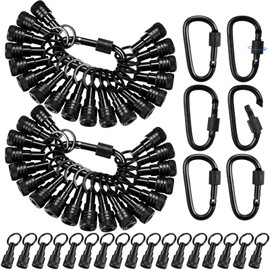 Threlaco 36 Pcs Upgraded Drill Bit Holder Keychain 1/4 Inch Bit Holder Hex Shank Screwdriver Quick-release Extension Bar Keychain Screw Adapter with Buckles for Tool Men Workers Gifts (Black)