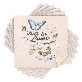 Moyyo 6 Pack Dish Cloths Set, Super Absorbent Cleaning Cloths Butterflies And Flowers Velvet Kitchen Tea Towels 28X28cm Reusable Dish Rags WashCloths for Washing Up Drying Dishes Household Cleaning