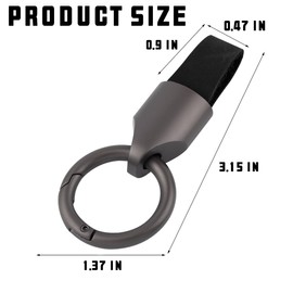Bittwee Car Key Chain Ring Clip, Leather Multifunctional Auto Key Fob Rings Keychain with Keyrings Buckle for Men Women（Black）