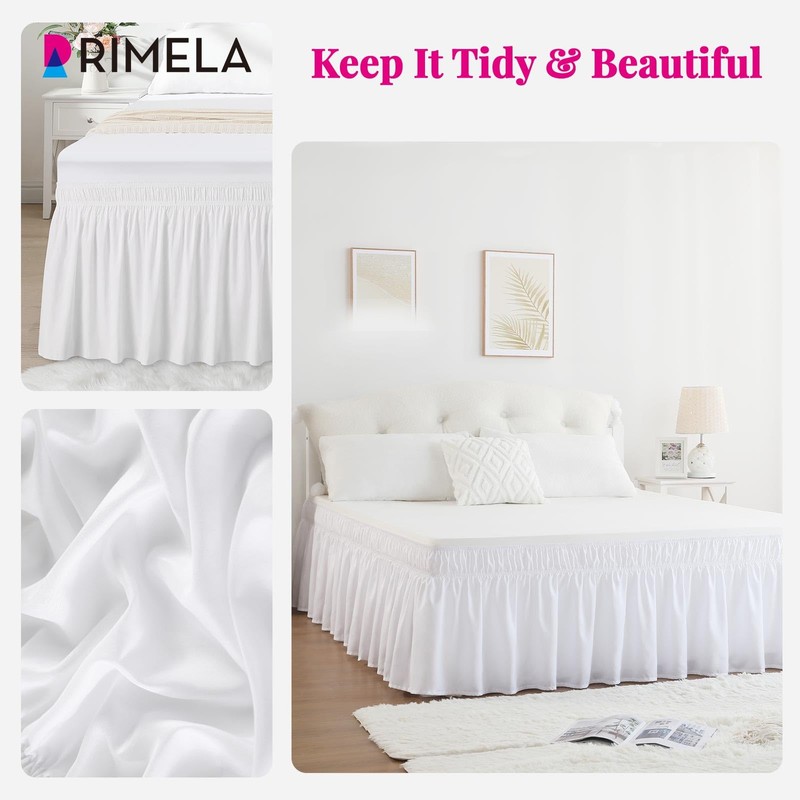 RIMELA Bed Valance Sheet Double Elasticized Bed Skirt Easy to