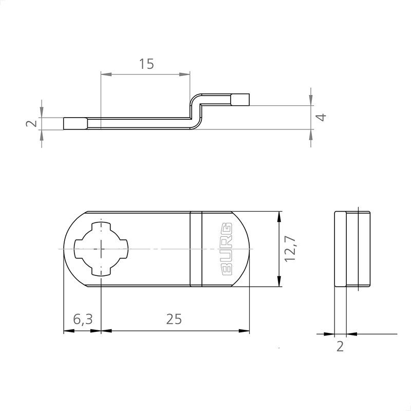 BURG Lever Lock Set 8 mm Different Locking (Universal Cylinder,