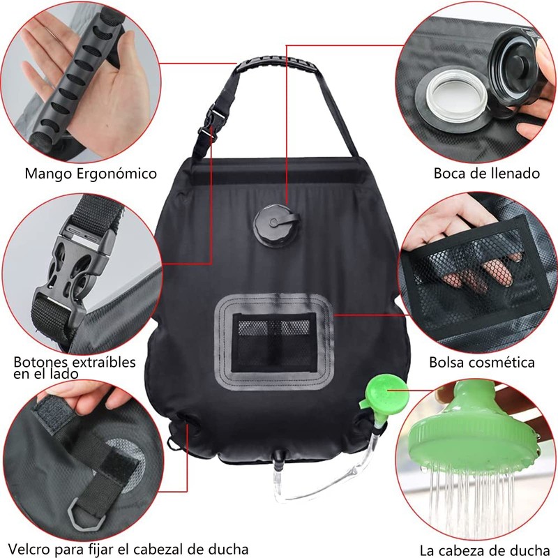 Kasvot Regadera Portatil de Camping, Bolsa de Ducha Portátil de