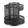 Rotating Pen Holder Black Mesh 7 Compartments Strong Metal Rotating