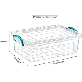 Best House Rectangle Multifunctional Clear Plastic Storage Boxes Containers with Lids - Pack of 1, Heavy Duty Stackable Boxes Use for Home, office, Kitchen, Toys and Goods (1.75 Liters)