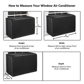 Aozzy Air Conditioner Covers for Window Units Ac Cover for Outside Unit Winter Outdoor Heavy Duty Waterproof Insulation Defender with Adjustable Straps 17" W x 12" D x 13" H Inches