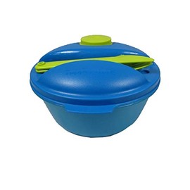 TUPPERWARE Salad on the Go1,5L + Mini Container 60ml + Cutlery blue green