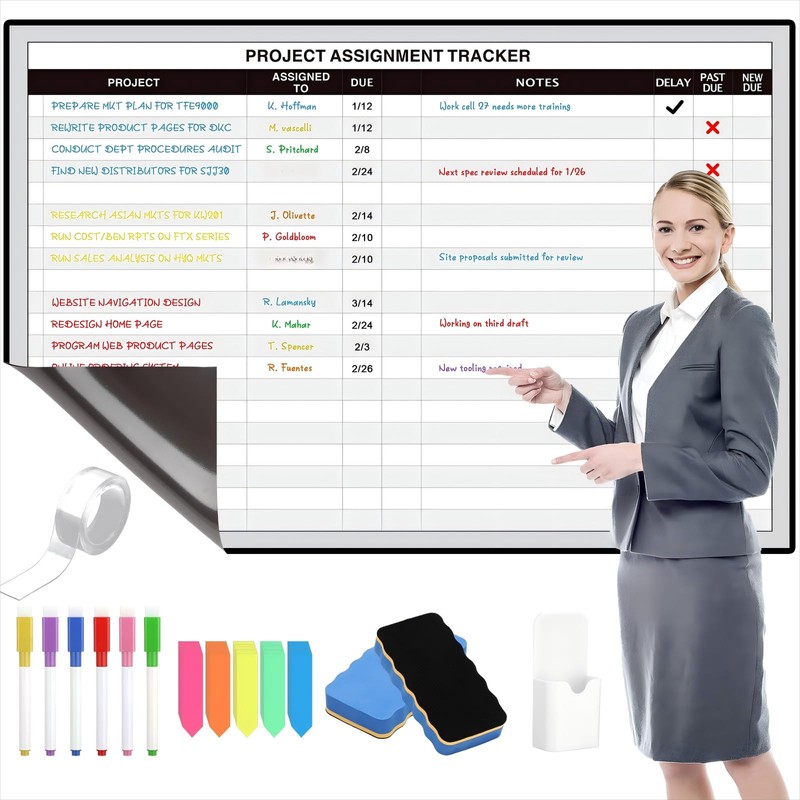 Lincia Large Magnetic Project Planning Management Vision Board 24" x