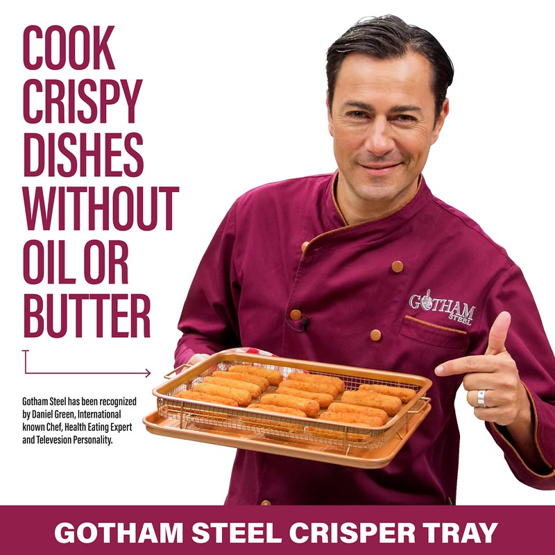 Gotham Steel Large Air Fryer Basket for Oven, 2 Pc