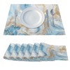 Placemats Set of 6, White Marble Place Mats, Heat-Resistant Double